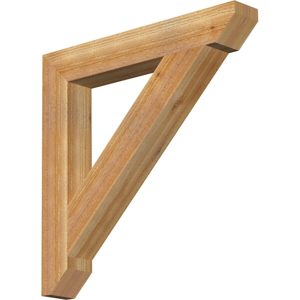 Ekena Millwork Traditional Slat Rough Sawn Bracket, Western Red Cedar, 4"W x 28"D x 28"H BKT04X28X28TRA06RWR - main